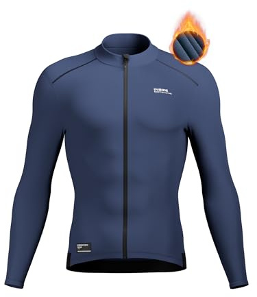 INBIKE Maillot Ciclismo Hombre Cálido con 3 Bolsillos Invierno Fleece Slimfit Muy elástico Transpirable FG102