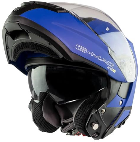 G-MAC Glide Evo P/J R22-06 Double Visor Modular Flip Up Front Motorcycle Motorbike Helmet