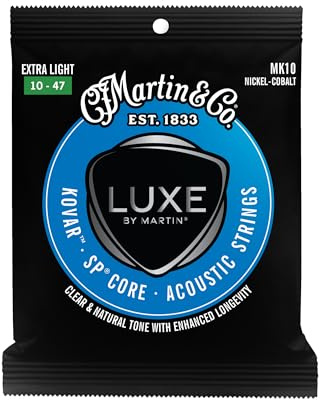 LUXE BY MARTIN® Kovar™ SP® Core Guitar Strings – Extra Light Gauge | Nickel-Cobalt Alloy Wrap with SP Core | Lower Tension, Balanced Tone, and Long-Lasting Performance