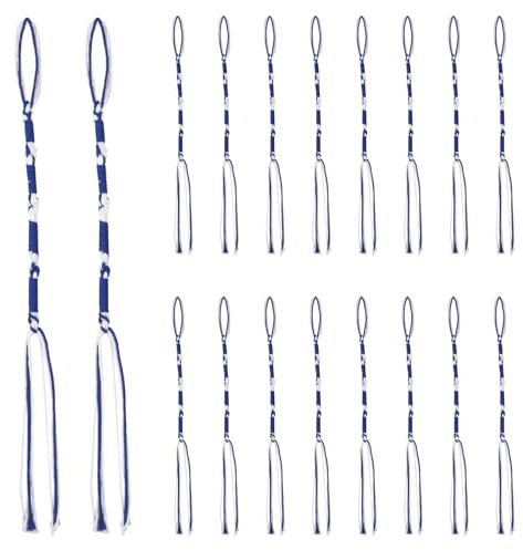 GLOBLELAND 18 Pièces Bleu et Blanc Coton Franges Suspendues Décorations Coton Traditionnel Tzitzits Set Décor Maison Franges pour Pantalons Jeans Hébreu Hommes ou Femmes