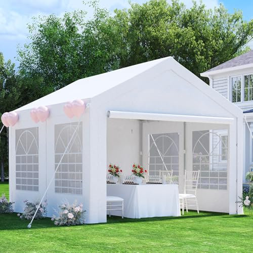 Devoko Tente de Reception 3x4,Barnum UV 50+,Tonnelle de Jardin Exterieur,Tonelle Tente pour Les Mariages, Les fêtes, Les rassemblements,Blanche
