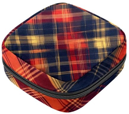 RODAILYCAY Bolsa de almacenamiento para sanitarios, soporte para almohadillas de lactancia, bolsas menstruales con cremallera, organizador de tampones femeninos a cuadros