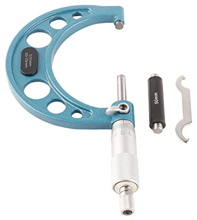 Micrometro Esterno in Acciaio Inossidabile con Accuratezza 0,01 mm per Misurazione di Spessore, Diametro e Dimensioni Strutturali (50-75mm)