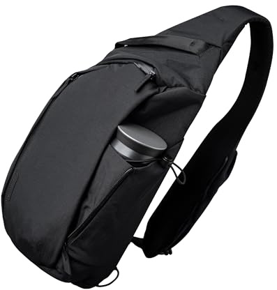 ALPAKA Metro Crossbody Right Shoulder Bag 7.5L | Crossbody Sling Bag Men | Sling Backpack Fits 11 Tablet | Men's Handbag with Zippers, Expandable Water Bottle Pocket, Phone Sleeve (Black)