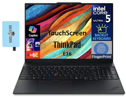 Lenovo ThinkPad E16 Gen 2 Business Laptop 16.0 Touchscreen IPS WUXGA Display (Intel Ultra 5-125U, 64GB DDR5, 512GB PCIe SSD, Intel Graphics, Backlit KB, Win 11 Pro) w/DKZ USB Port Expander