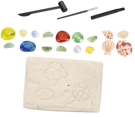 GARVALON Giocattolo Didattico Scientifico di Archeologia per Bambini, Kit di Scavo Gemme D'imitazione, Campioni di Pietre Preziose per Gioco Educativo e Creativo