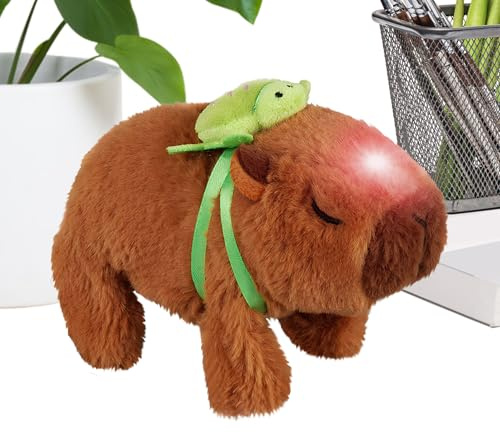 Nuyhgtr Capibara Elettrico Peluche Camminante,Animale Domestico Elettronico Di Peluche - Bambola Morbida Capibara - Per Bambini Casa Viaggi E Interni