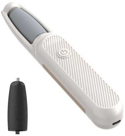 Quitacallos eléctrico – Juego de amoladora compacta, gris, cabezal liso a batería, base | de limpieza sanitaria portátil, accesorio para el mantenimiento del cuidado de la belleza domes