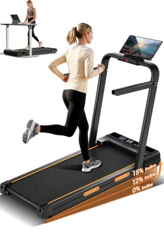 4-in-1 Walking Pad with 15% Incline, 10KM/H Under Desk Treadmill, 159KG Max