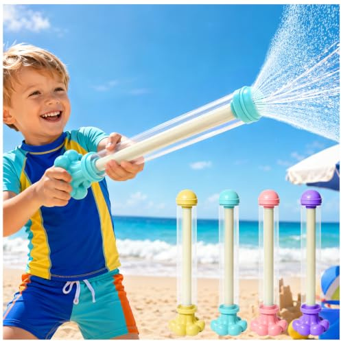 4PCS Firework Water Gun,Fireworks Water Pistols for Kids & Adults | High Pressure Pull Water Fireworks Firework Style Water Squirter, Summer Pool Water Spray Toys for Bathing, Pool, Party