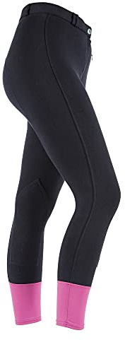 Wessex - Pantaloni da equitazione per ragazze (11-12 anni), Nero , 11-12 años