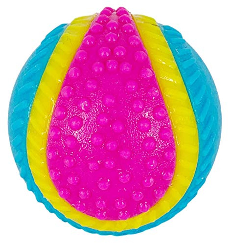 AVANZONA Pelotas para Perros Ciegos 5 Sentidos, Vista, Oído, Tacto, Olfato, Gusto. Pelota con Sonido para Perros Pequeños Medianos Grandes. 8CM.