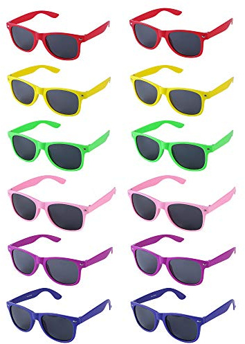 LFYXCW 12 Paare Sonnenbrillen Set Bunt Party Favors Für Herren Damen Partybrillen Set Sommer 80er (6 Farbe)