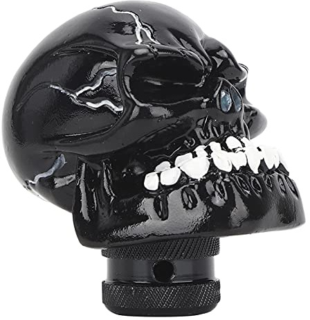 Perilla de cambio 8MM / 10MM / 12MM Cabeza de calavera para accesorio de automóvil (negro)