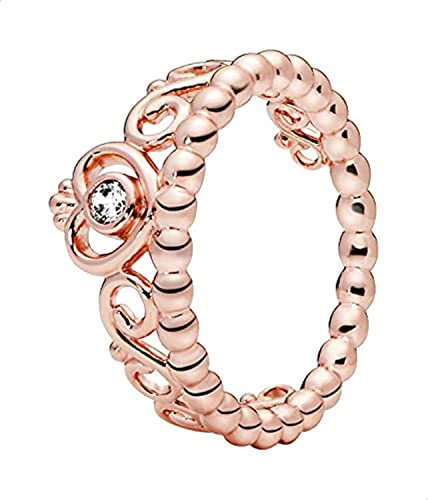 Pandora 180880CZ-48 Sterling Silver Rose Gold Metal Cubic Zirconia Women's Ring