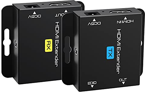 VEDINDUST HDMI Extender 60M 196ft Extendeur Ethernet Adaptateur RJ45 sur Cat 5e 6 7 8 Support Fonction d'apprentissage EDID 1080p POC 3D pour Lecteur PS4 PS5 Sky Xbox HDTV