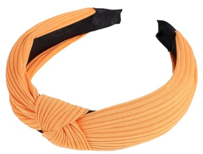 Bandeau pour femme, bandeau uni noué, bandeau pour cheveux, bijou de cheveux pour femmes et filles, large bandeau rétro, serre-tête pour femmes et filles, orange fluo