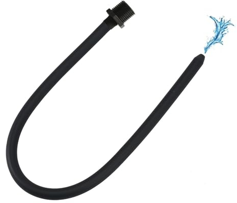 Silicone Nozzle Enema Attachment for Intestinal Cleansing and Pleasurable Shower Experience Reusable Douche Black Hose Nozzle (20 in)
