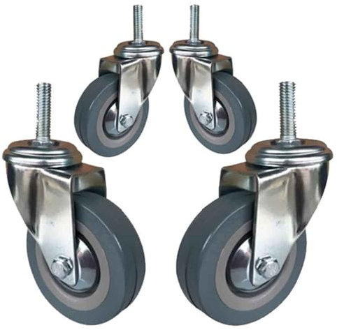 ZYBOWAYL PU Transportrollen 360 Grad Strandkorbrollen mit Bremse M10/12 * 30mm Mute Industrierollen Ersatz Schwenkrollen for Kratzerfreie Fußböden 75mm (Color : M10, Size : Swivel)