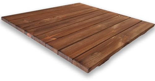 Duschfot halkfri 70 x 70 cm, impregnerad furu, 4 cm tjock, brun (70 x 70 cm)