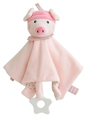 CRILSTYLEO tröster schmusedecke sensory toys Komforthandtuch für Kleinkinder Babywaschlappen Musselin Plüsch Tröster Decke mit Sicherheitsetikett Kristallsamt Rosa