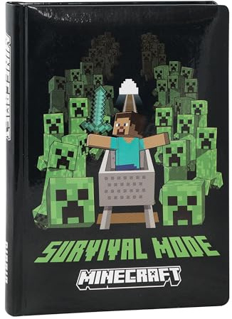 Minecraft Skolkalender 12 månader, dagplanerare för barn, tonåringar, vadderat omslag, 320 färgade sidor, perfekt för grundskola, media (13 x 17,8 cm, svart pixlar