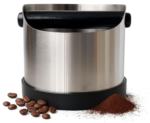 Kaffeknock låda i rostfritt stål, avtappningsbehållare för portagare, kaffebryggare förvaringslåda, kaffesump behållare med avtagbar knackspak, lämplig för kök, restaurang, kontor, café