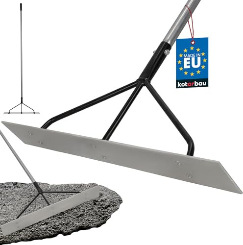 KOTARBAU® Betonverteiler - Betonglätter - Beton Abzieher - Maurerwerkzeug - aus Stahl - 62,5 x 9 cm - Abstreifleiste - Betonverteiler - mit Aluminiumstiel 161,5 cm