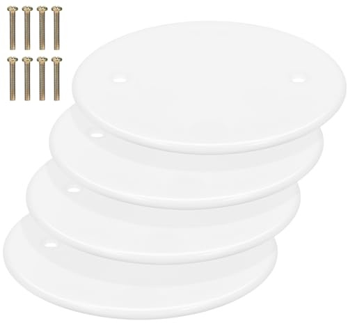 Mucklily 4 Pezzi Placche Copri Foro Soffitto Rotonde 4.33X4.33X0.08In Copriforo Elettrico in Plastica Per Parete E Soffitto Facile Installazione Design Semplice Per Casa Ufficio