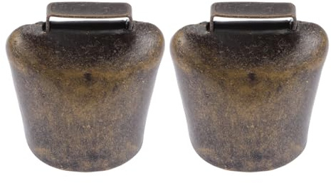 GLEAVI Campanelli per Bovini in Metallo 2 Pezzi Campanelli per Mucche e Cavalli Suono Forte Design Compatto e Leggero Pendenti per Pascolo e Allevamento