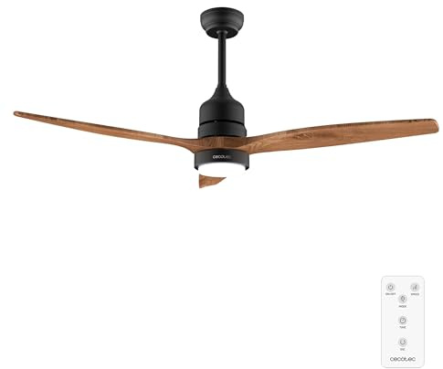 Cecotec Takfläkt med ljus och fjärrkontroll 52 tum EnergySilence Aero 5230 DarkWood. DC-motor 40 W, 3 blad, LED-ljus, justerbar höjd, timer, 6 hastigheter, vinter/sommarläge