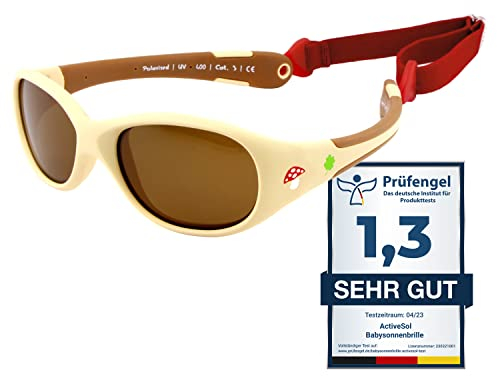 ActiveSol BABY Sonnenbrille 6-24 Monate, 100% UV-Schutz, BPA-frei, polarisiert, verstellbares Band, Prüfengel Bestnoten