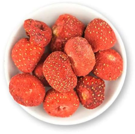 1001 Frucht Frystorkade jordgubbar 100 g I Torkade frukter för flingblandning I torkade jordgubbar med högt vitamin C-innehåll I Hela frukter I frystorkade frukter I Premiumkvalitet I