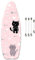 ZJBKX Extra großer Bügelbrettbezug, 120x40cm, rosa Katze, mit 4 Clips