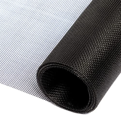 fowong Window Screen Mosquito Netting, 90cm (W) x 225cm (L) Durable ‎Polyester Insect Window Screen Mesh, Window Screen Mesh, Prevents Insects/Flies/Mosquitoes from Entering The Room, Black