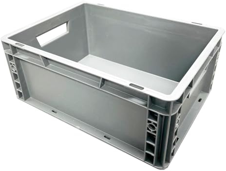 Solent Plastics Recycled Plastic ECO Euro Plastic Stacking Industrial Storage Containers Boxes Crates! (15 Litre - 40 x 30 x 17cm)