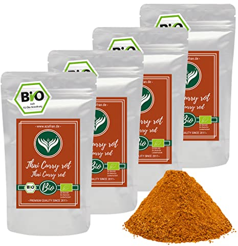 Azafran BIO Rotes Thai Curry Pulver, thailändische Küche, Currypulver rot asiatisch 1 kg