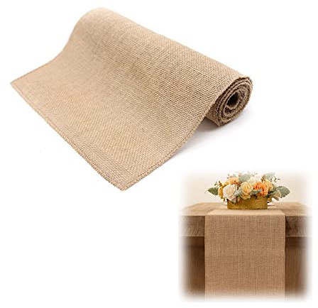 camino de mesa de arpillera natural, yute vintage para bodas, color caqui, decoración navideña, 180 x 30 cm