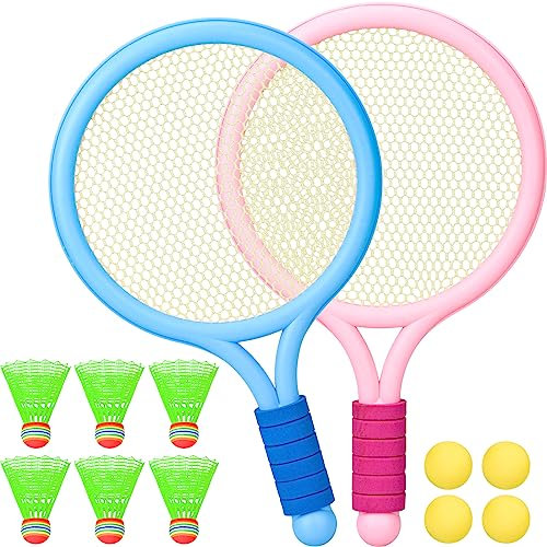 SANTOO Raquettes de tennis pour enfants, Mini Set De Raquettes Badminton Convient à l'entraînement des enfants et aux loisirs Plastique Raquette de Tennis