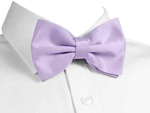 trilece Bow Ties for Men - Men's Solid Pre-tied Clip on Bowties for Formal Wear - Adjustable Bow Tie - Bow ties for Woman (Lilac)