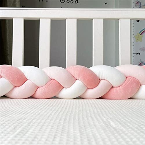 JIcloun Braided Cot Bumper Cushion Soft Knot Pillow Cot Bed Bumper Knotted Head Guard Bumper Crib Cradle Knot Braid Pillows Cushion Decor for Room Decor,A15,4M