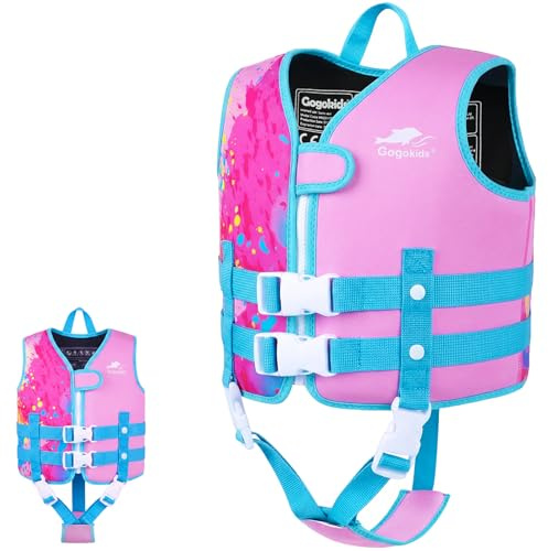 Gogokids Gilet de Natation pour Enfant 1 à 9 Ans - Veste de Flottaison Bébé, Flotteur Amovible Combinaison, Entraînement de Natation.