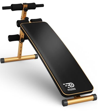 FitGoods Sit-Up-Bank, verstellbare Trainingsbank für Bauchmuskelübungen, gebogene Neigung/Neigungsbank, fünf Einstellstufen, tolles Heim-Fitnessgerät zum Aufbau von Bauchmuskeln und Rumpfmuskulatur