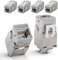 LEENUE 6 Stück RJ45 Keystone Jack Cat6A,10 Gbit/s 500MHZ, Vergoldet Keystone Modul for CAT6A CAT6 POE Verlegekabel, RJ45 Stecker, Patchkabel Netzwerkkabel und Ethernet Patch Pane, Netzwerkdose, Grau
