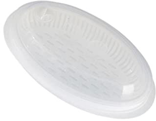 Cabilock Microwave Steamed Fish Dish Lid, Versatile Microwave Steamer Plate for Fast Heat Conduction and Moisture Locking, Food-grade Fish Steamer for Fresh Cooking