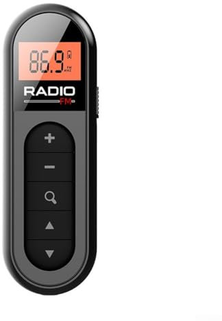 Radio FM, radio digitale portatile, display LCD con retroilluminazione, jack per cuffie da 3,5 mm per jogging o campeggio (bianco)