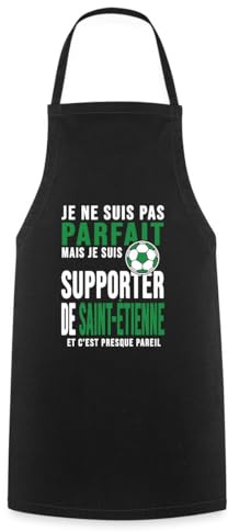 Spreadshirt Je Suis Supporter De Saint-Étienne Supporter Football Tablier Cuisine, taille unique, noir