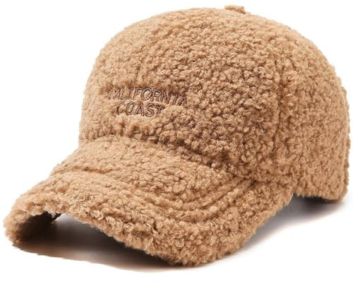 Chaud Hiver Fuzzy Baseball Caps Hommes pour Femme pour l'extérieur et l'hiver Style Hip hop Unisexe Casquette de Chaude en Fausse Laine d'agneau pour Homme et Femme