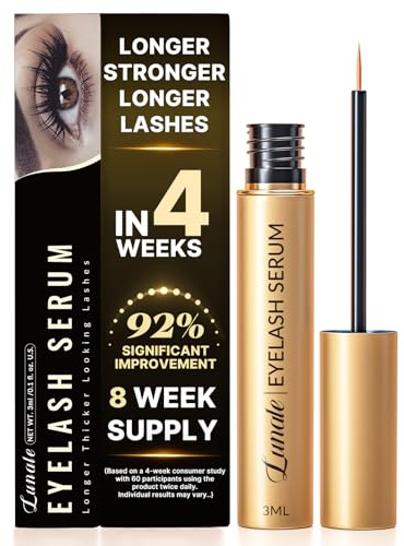 Eyelash Growth Serum with Advanced Formula: Rapid Eye Lash Enhancing Serum for Eyelash and Eyebrow Growth in 3-4 Weeks - Boost Longer Thicker and Fuller Lashes (3ML)