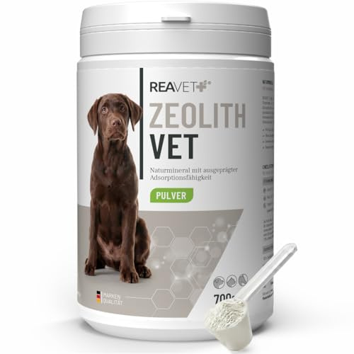 ReaVET Zeolite 94% clinoptilolite per cani, gatti e cavalli – 700 g polvere minerale naturale, elevata capacità di assorbimento I mangimi minerali, extra finemente macinato